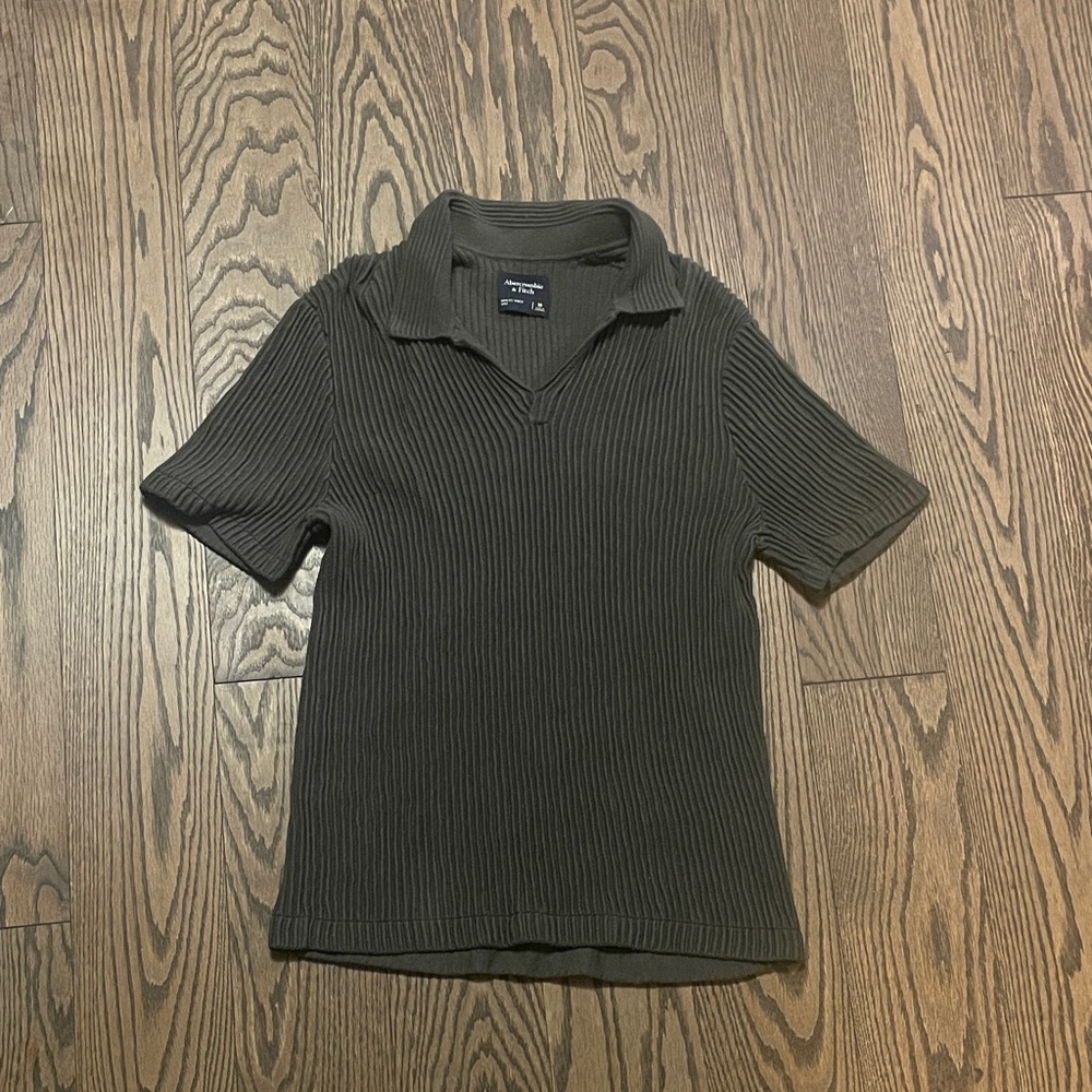 Abercrombie & Fitch Green Ribbed Shirt